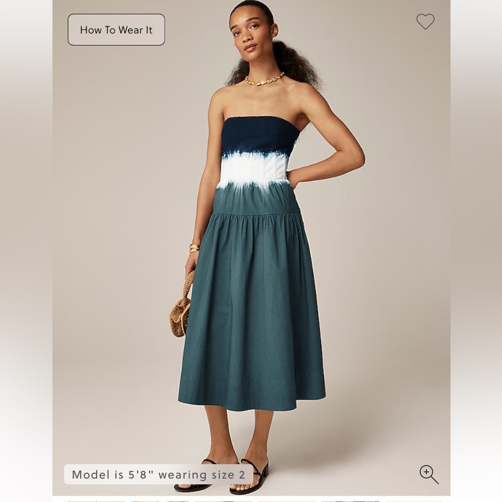Strapless J Crew Dip Dye Dress - Picture 7 of 8